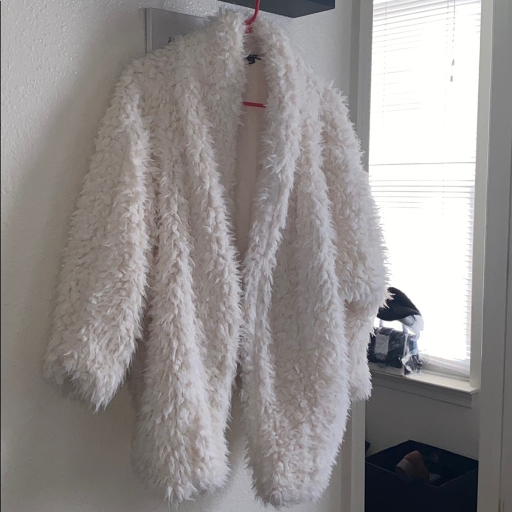 Express cream colored cushy sweater no buttons